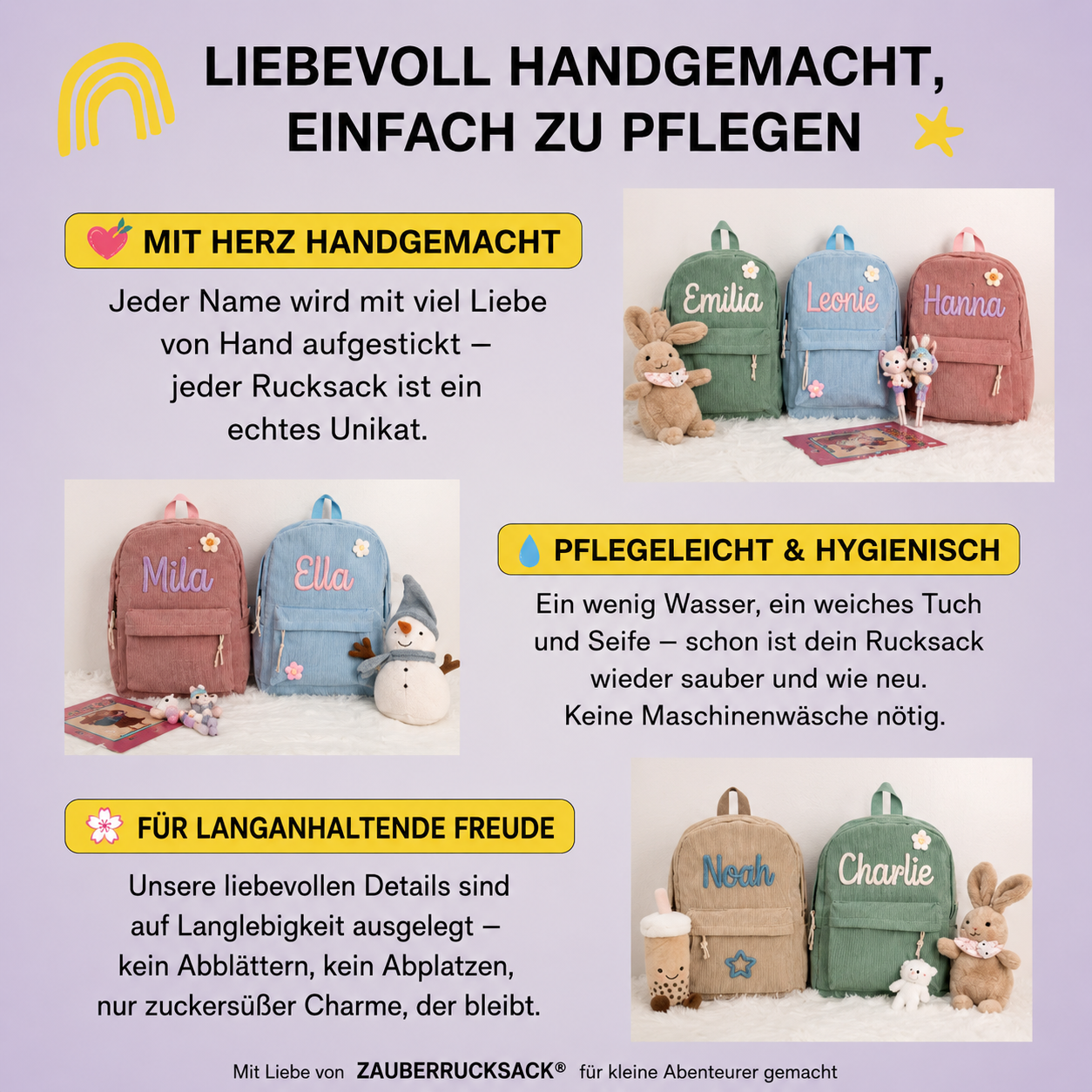 Zauberrucksack® Personalisierter Cord-Rucksack